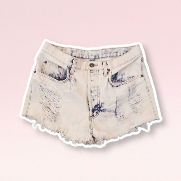 Carmar Pants - Carmar high waisted tie dye distressed boho shorts